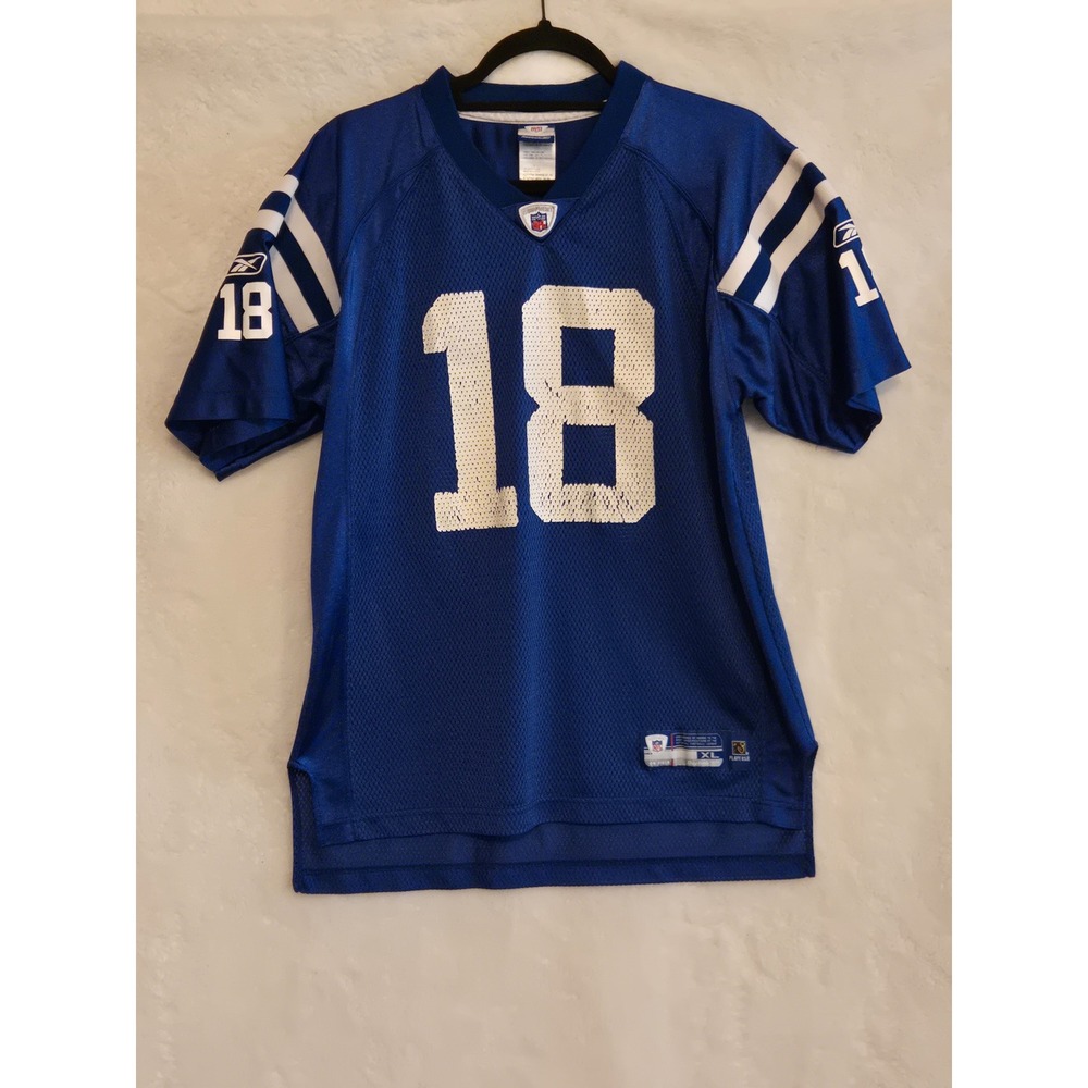 Reebok NFL Indianapolis Colts Peyton Manning 18 Jersey Blue Mens XL Vintage‎
